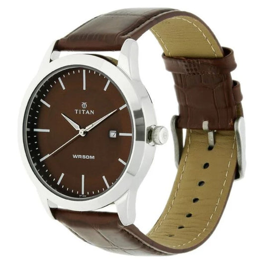 Titan Brown Men's Watch 1584SL04