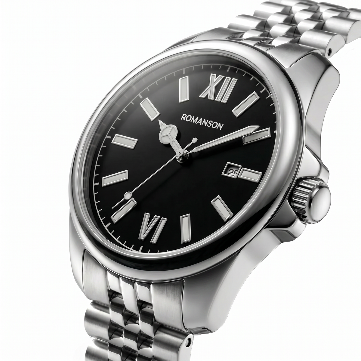 Romanson Classic Silver Men Watch TM6BS202MMWBK