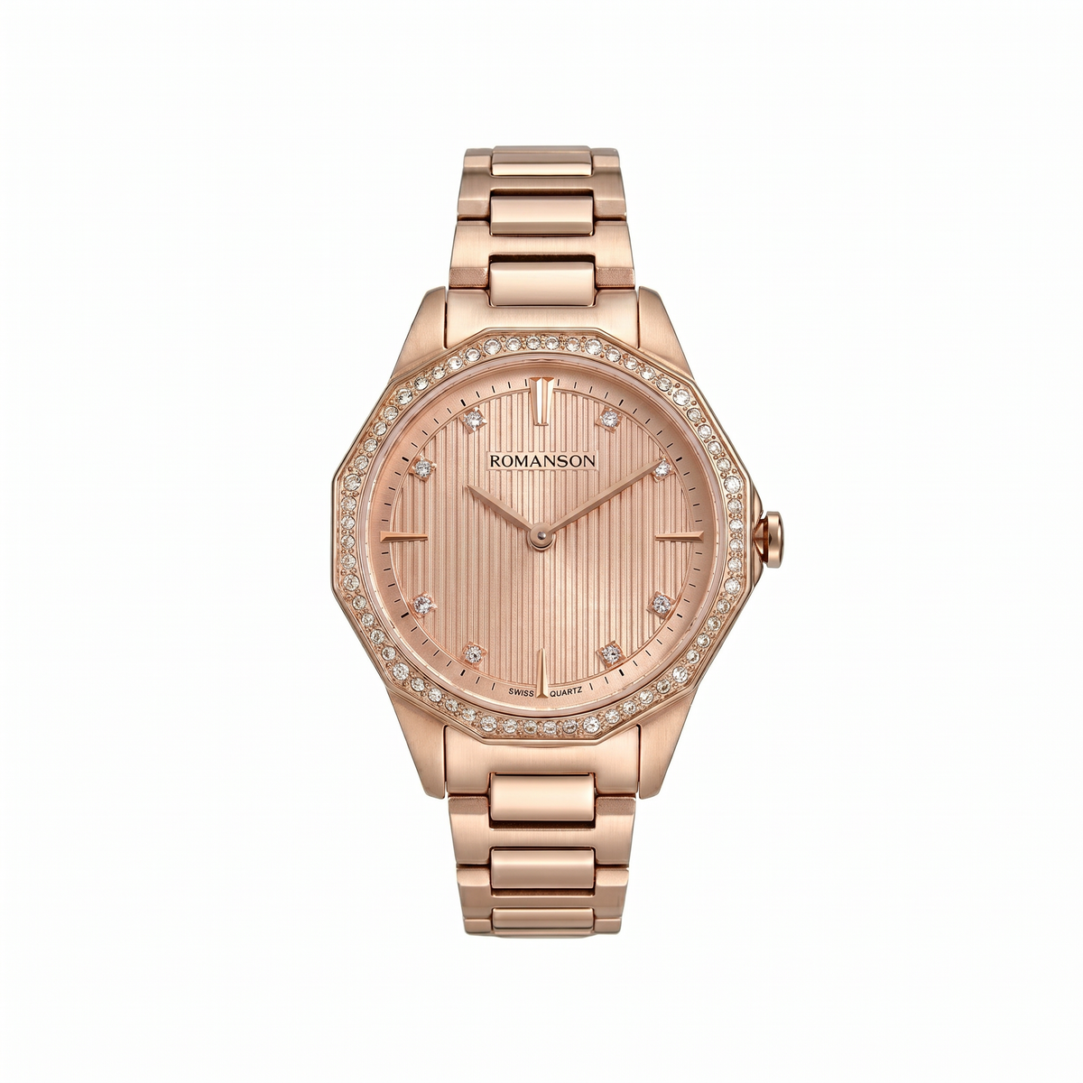Romanson Sapphire Glass Rose Gold Women's Watch RM5BF507QLRRG