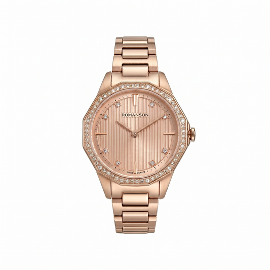 Romanson Sapphire Glass Rose Gold Women's Watch RM5BF507QLRRG