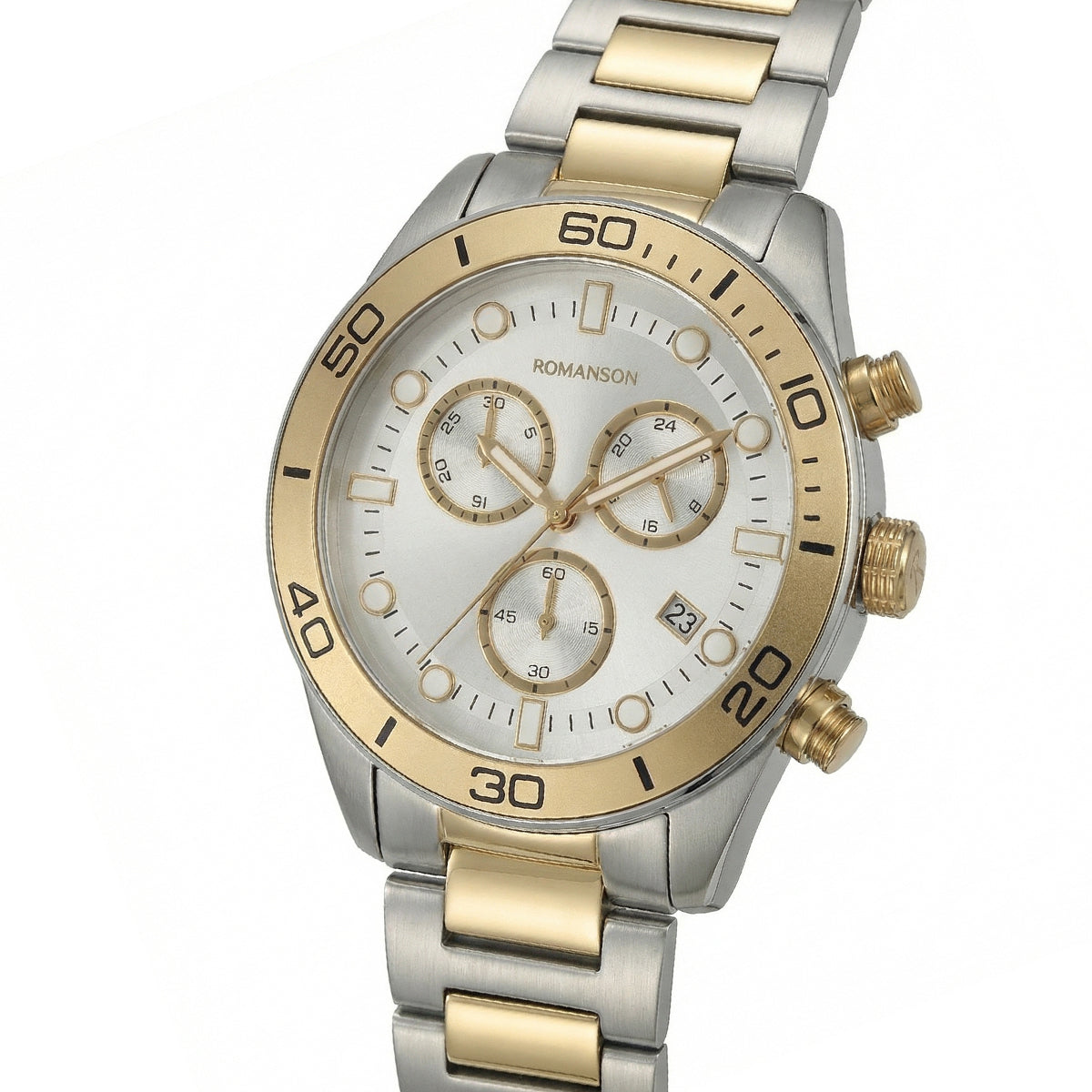 Romanson Classic Silver & Gold Men Watch TM6BS203FMCWH