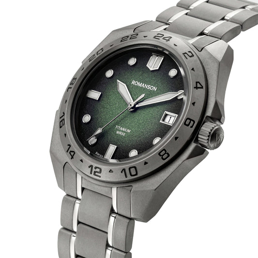 Romanson Classic Green Dial Men Watch AM6BS002MMTGN