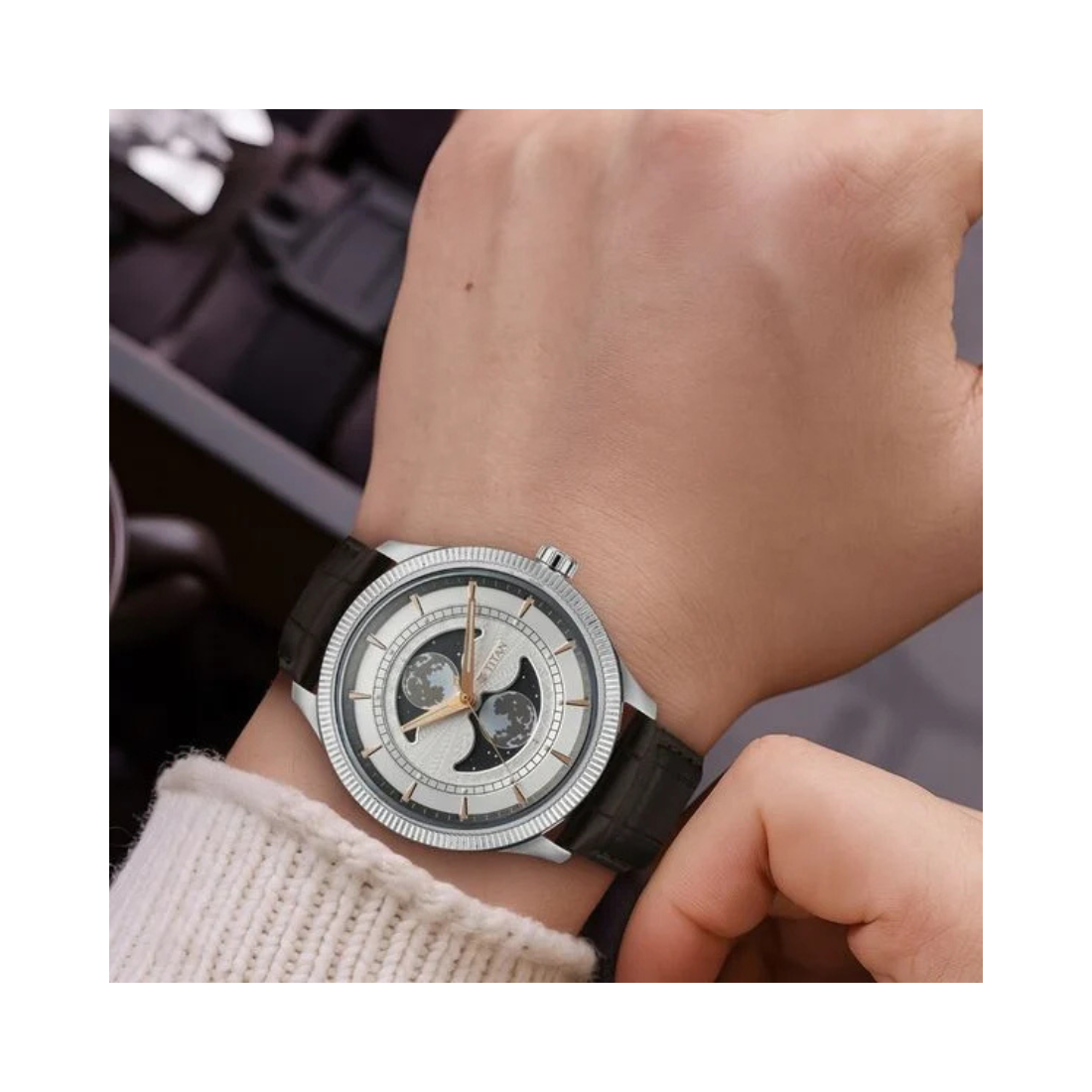 Titan Stellar Silver Men's Watch 10050SL01
