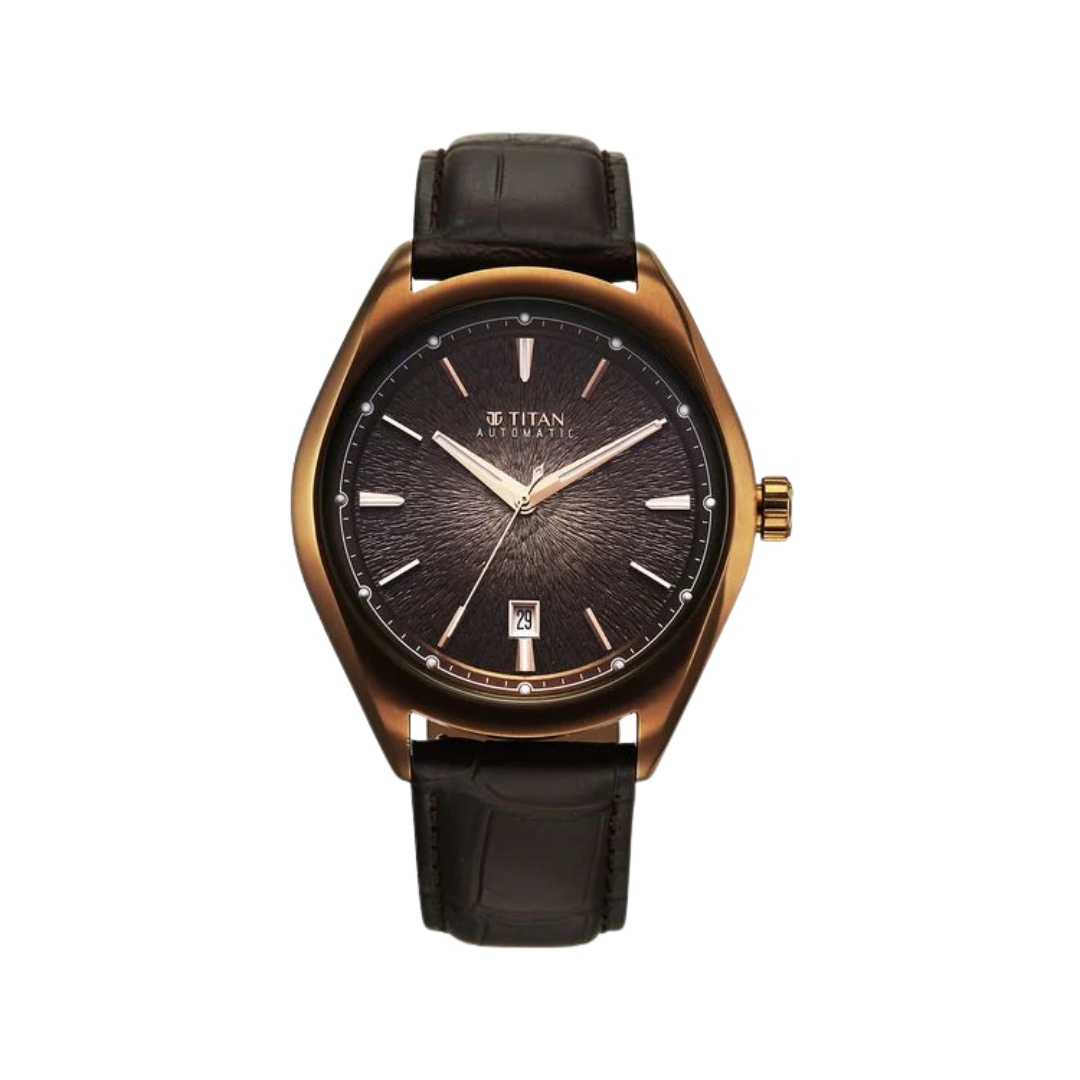 Titan Stellar Automatic Brown Men's Watch 10051QL01