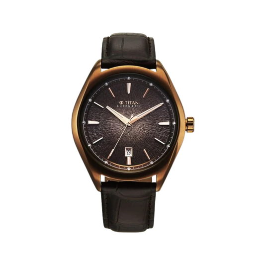 Titan Stellar Automatic Brown Men's Watch 10051QL01