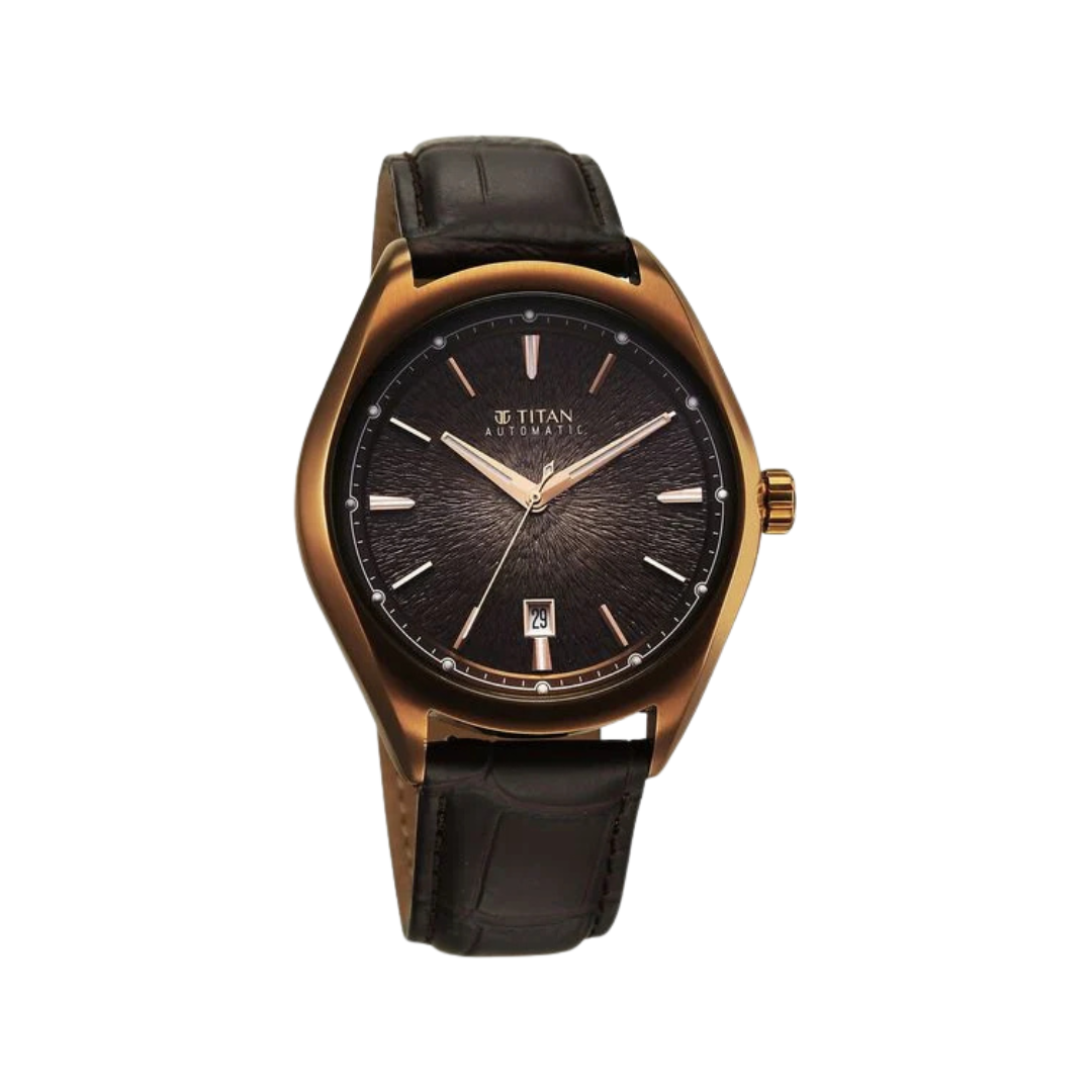 Titan Stellar Automatic Brown Men's Watch 10051QL01