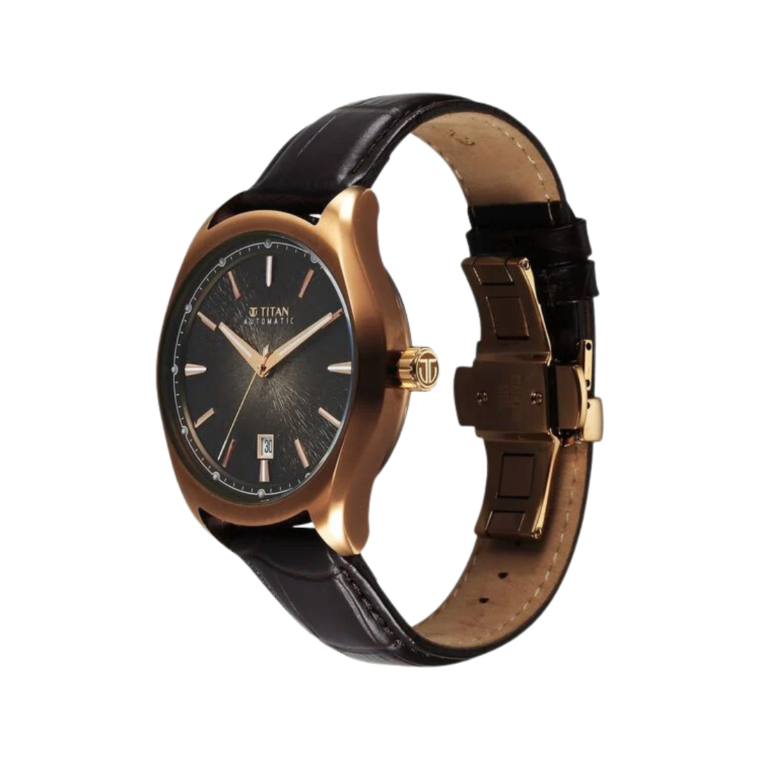 Titan Stellar Automatic Brown Men's Watch 10051QL01