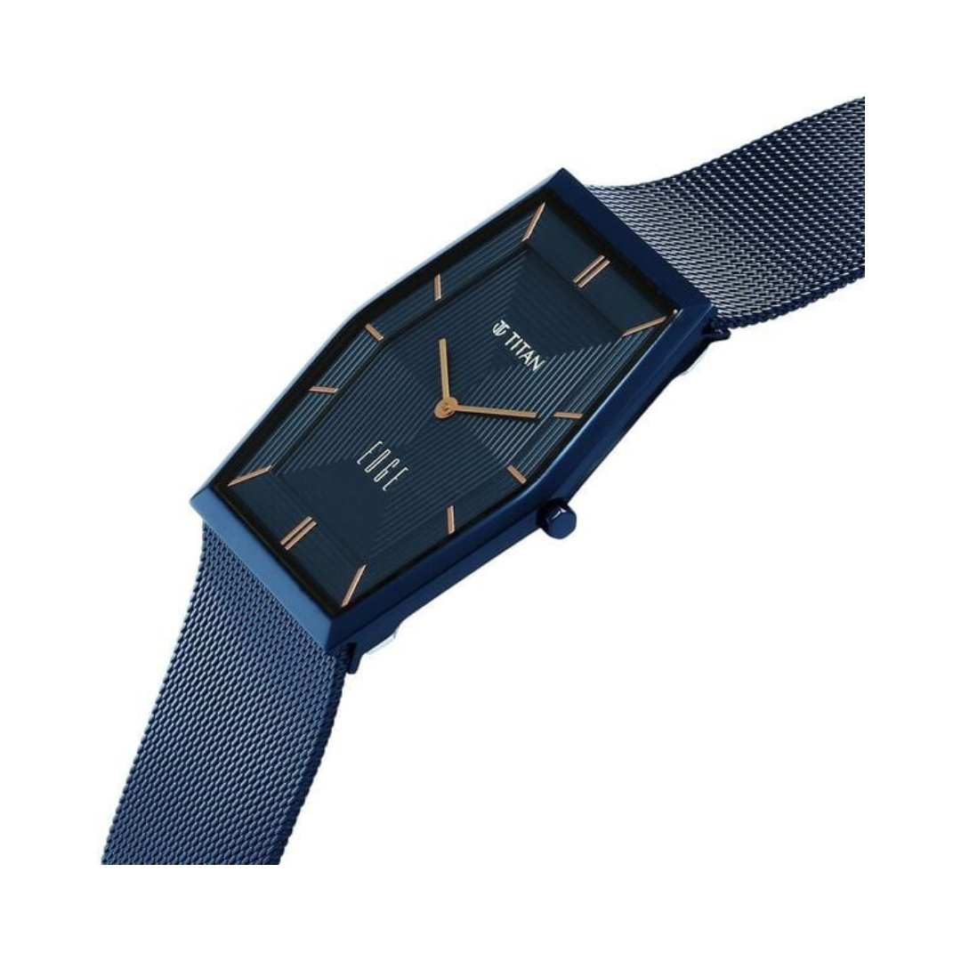 Titan Edge Whimsey Blue Men's Watch 10056QM02