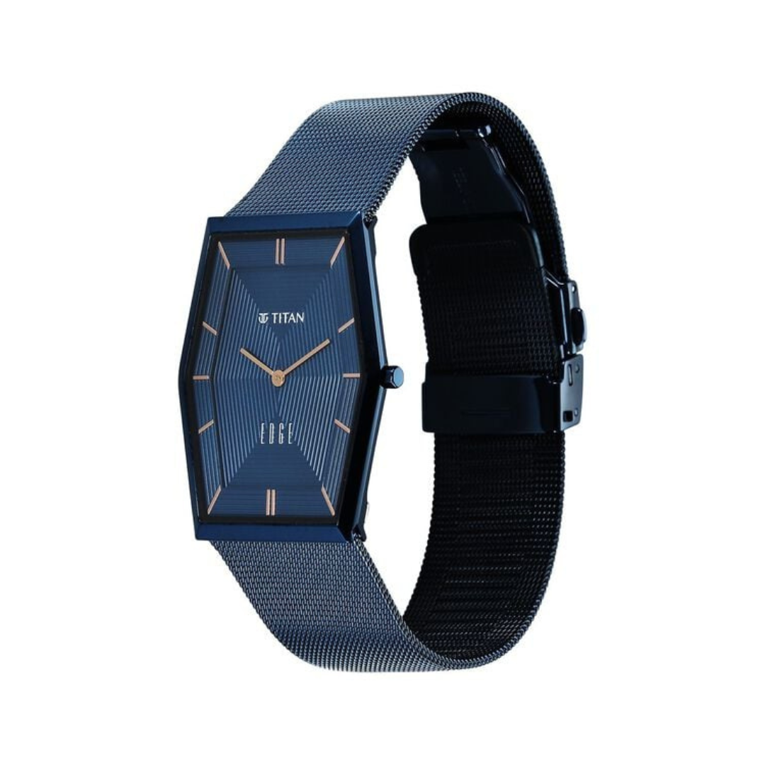 Titan Edge Whimsey Blue Men's Watch 10056QM02