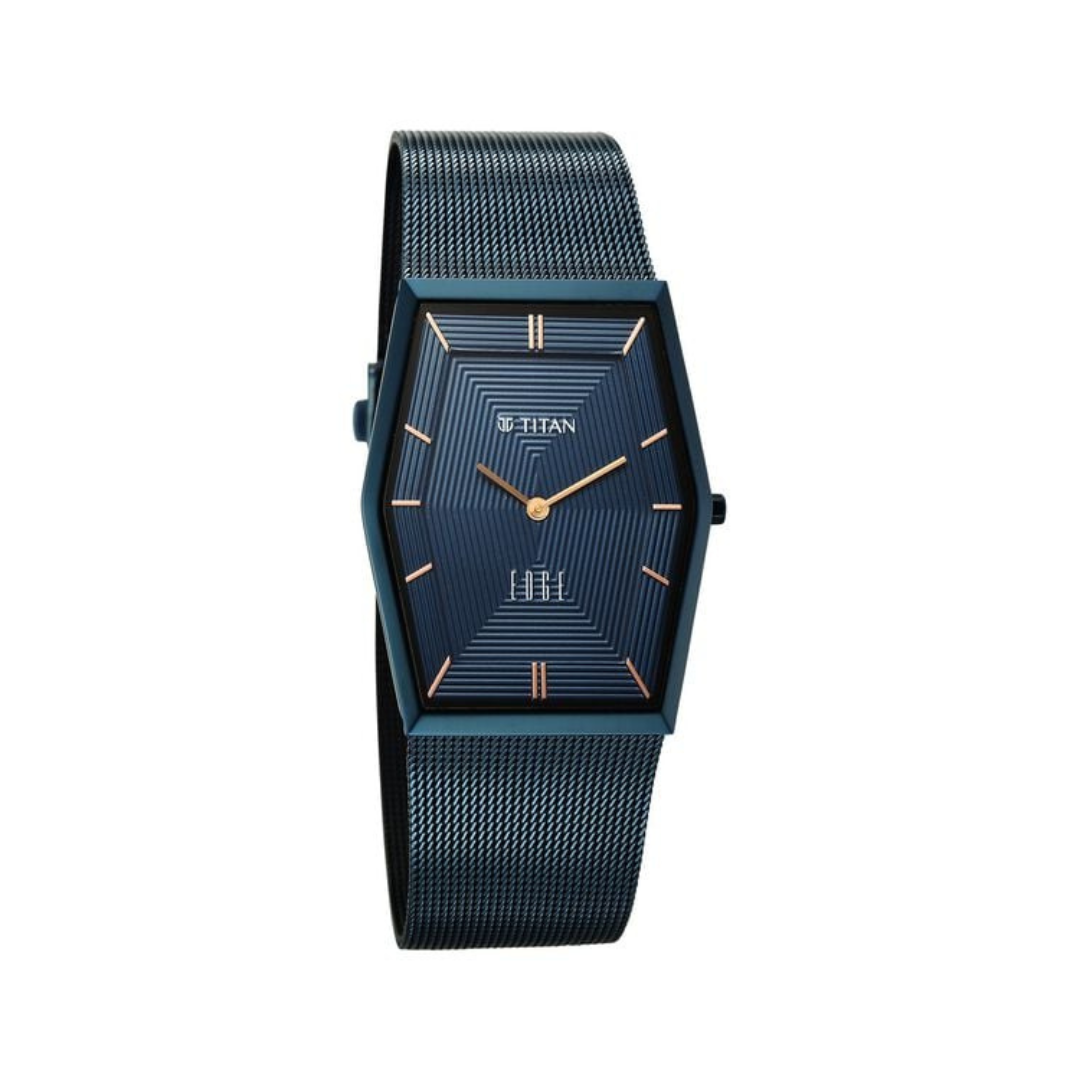 Titan Edge Whimsey Blue Men's Watch 10056QM02