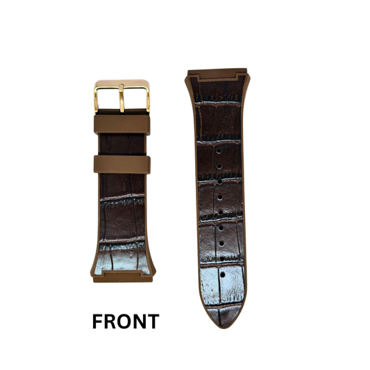 Guess Brown Leather+Silicon Strap/ Band for Phoenix GW0202G2