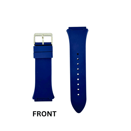 Blue watch strap with silver buckle on a white background - GW0203G7