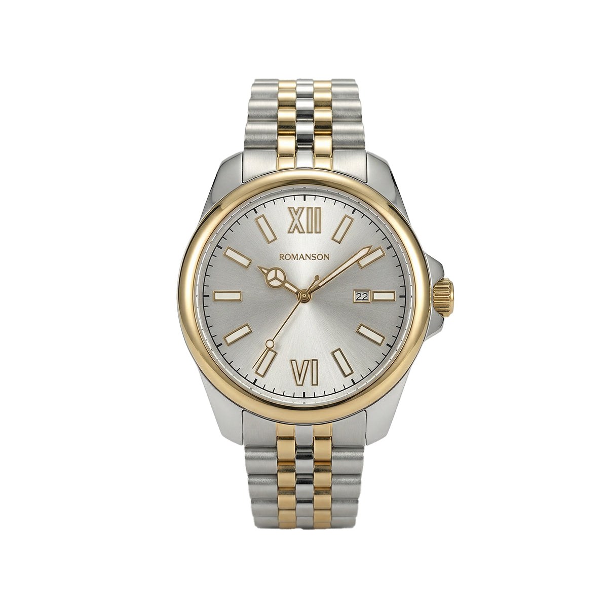 Romanson Classic Silver & Gold Men Watch TM6BS202MMCWH