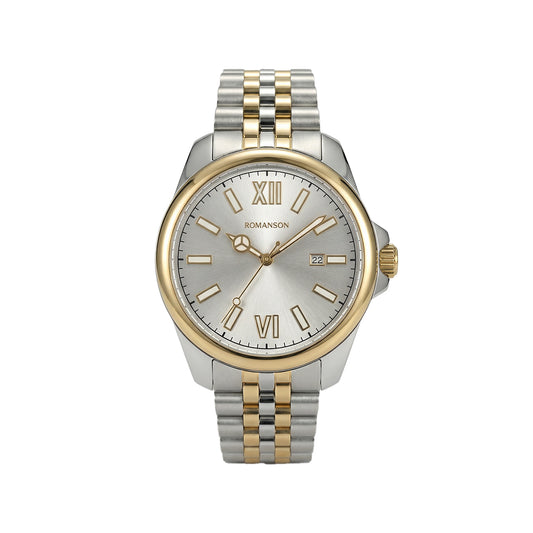 Romanson Classic Silver & Gold Men Watch TM6BS202MMCWH