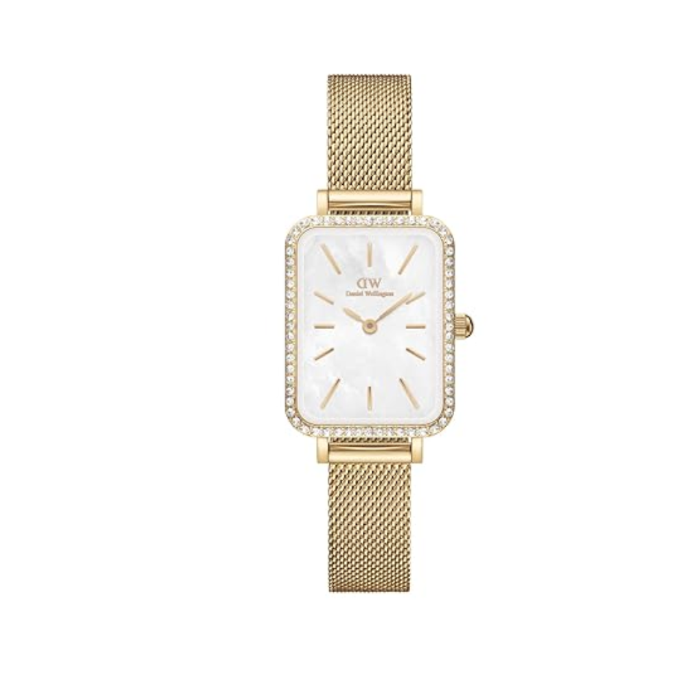 Daniel Wellington Quadro Mother of Pearl White & Gold Women's Watch DW00100668K