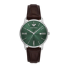 Emporio Armani Green Dial Men's Analog Leather Watch AR11672