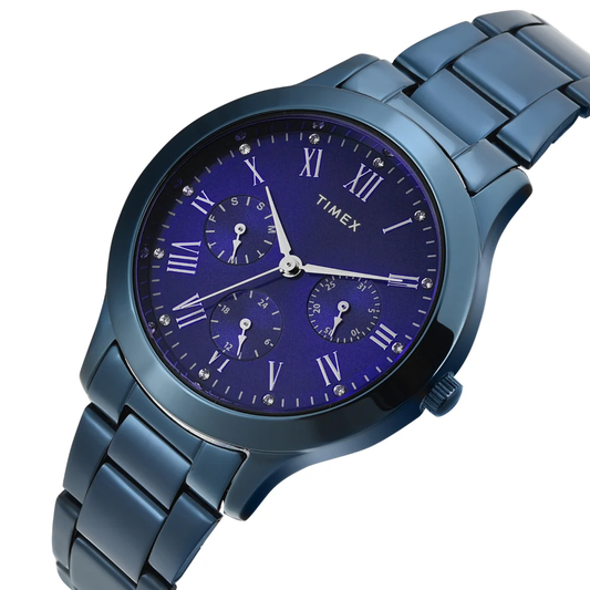 Timex Blue Round Women's Multifunction Dial Watch TW000Q819