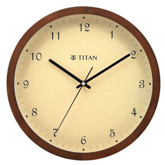 Titan Wooden Brown Wall Clock NTW0063WA01