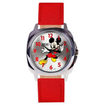 Zoop Disney Mickey Mouse Silver Dial Red Strap Boys Kids Watch 16055SL01