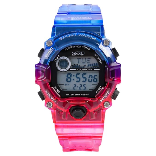 Zoop Digital Digital Watch Transparent Red Blue Boys Kids 16051PP05