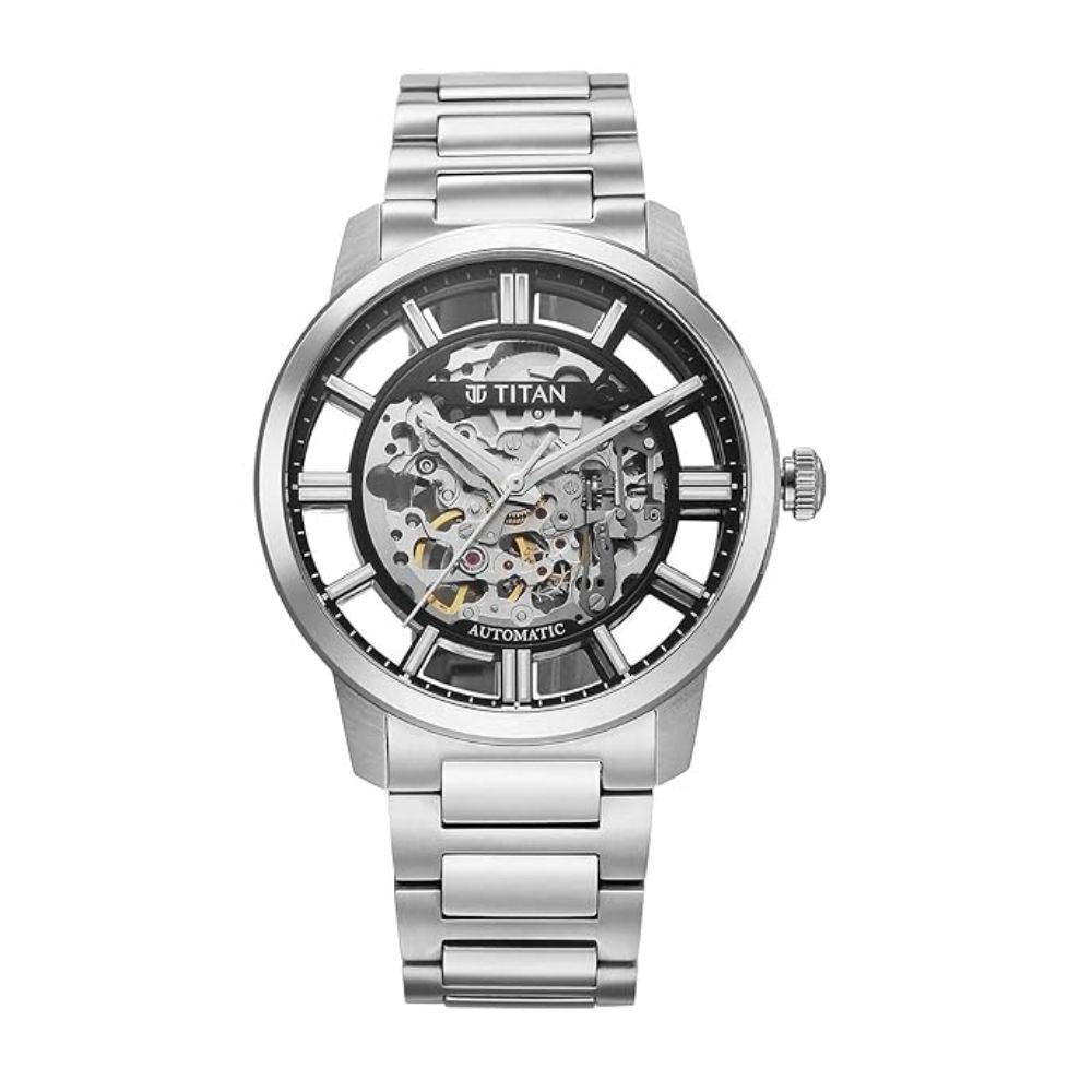 Titan See-Through Skeletal Silver Men's Watch 90220SM01