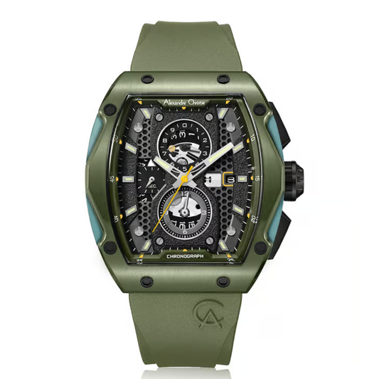 Alexandre Christie Chrono Quartz Chronograph Green Men's Watch 6608MCRGABA