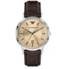 Emporio Armani Beige Dial Men's Quartz Leather Watch AR11783