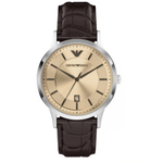 Emporio Armani Beige Dial Men's Quartz Leather Watch AR11783