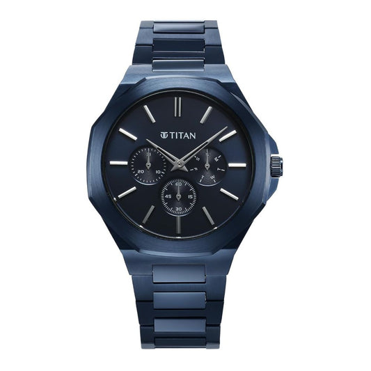 Titan Classic Slim Blue Men's Watch 90198QM01