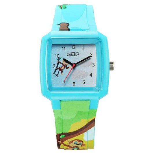 Zoop Blue Dial Multicoloured Strap Girls Kids Watch 26039PP01W