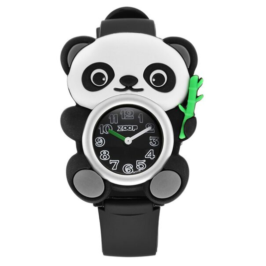 Zoop Panda Black Dial Black Strap Watch for Kids NS16038PP01