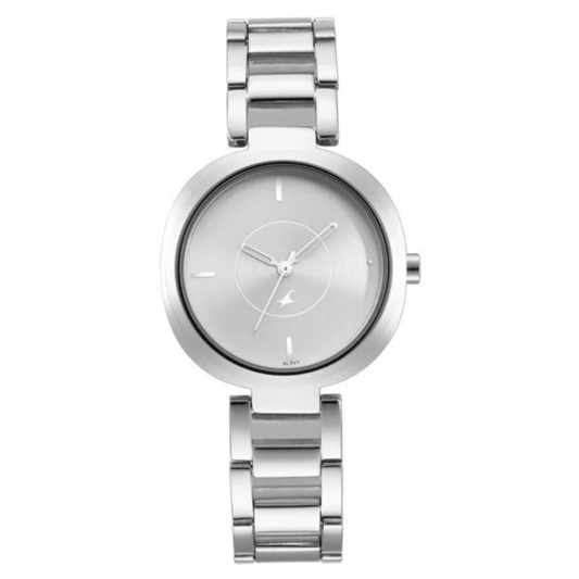 Fastrack Stunners Quartz Analog Silver Dial Watch for Girls - 6247SM01