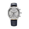 Titan Sapphire Quartz Silver Dial Blue Leather Strap Men's Watch - NT1874SL04