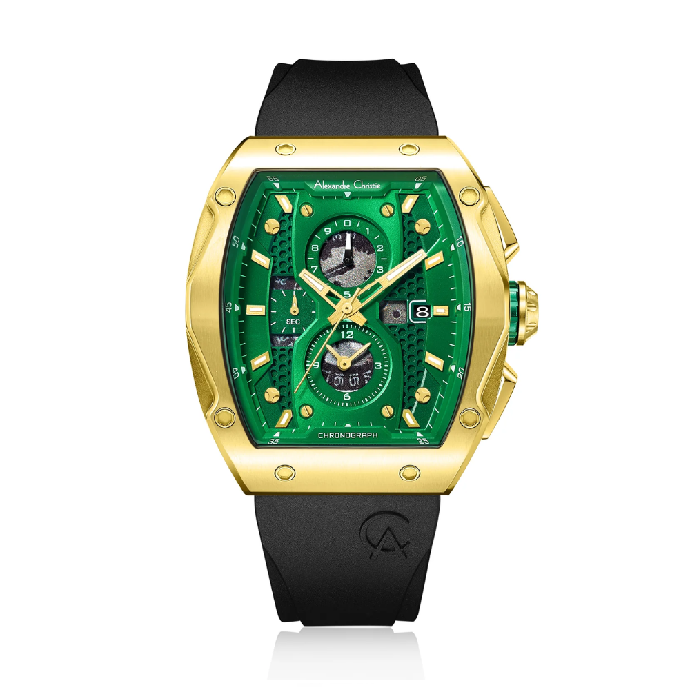 Alexandre Christie Chronograph Green Men's Watch 6608MCRGPGN