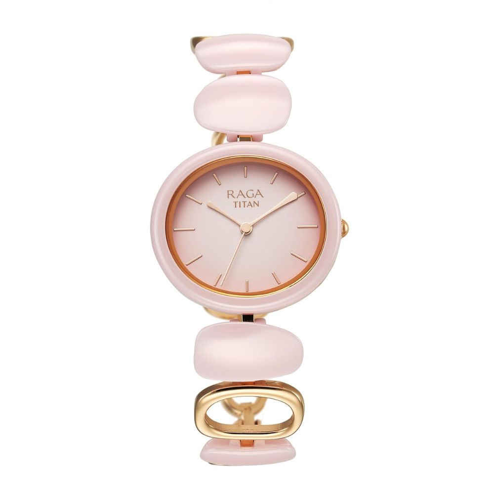 Titan Raga Ceramics Pink Women's Watch 95146KD07