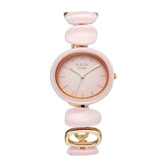 Titan Raga Ceramics Pink Women's Watch 95146KD07