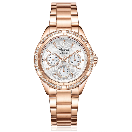 Alexandre Christie Rose Gold Women's Watch 2644BFBRGSL1