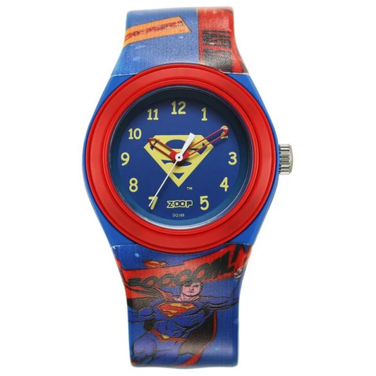 Zoop Justice League Superman Blue Dial Multicoloured Strap Watch for Boys Kids C4048PP56