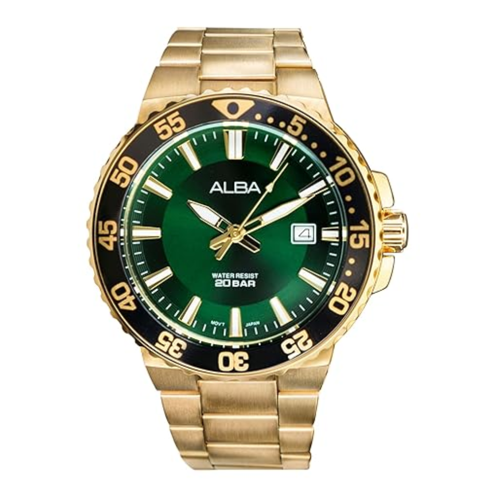 ALBA Green Patterned Dial Men's Watch AS9S74X1