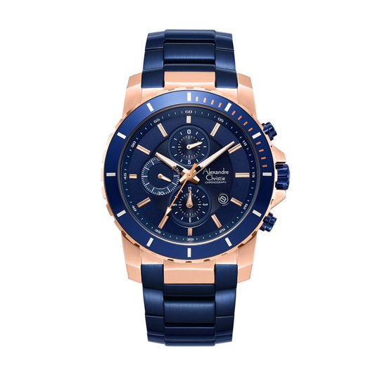 Alexandre Christie Chronograph Blue Men's Watch 6141MCBURBU