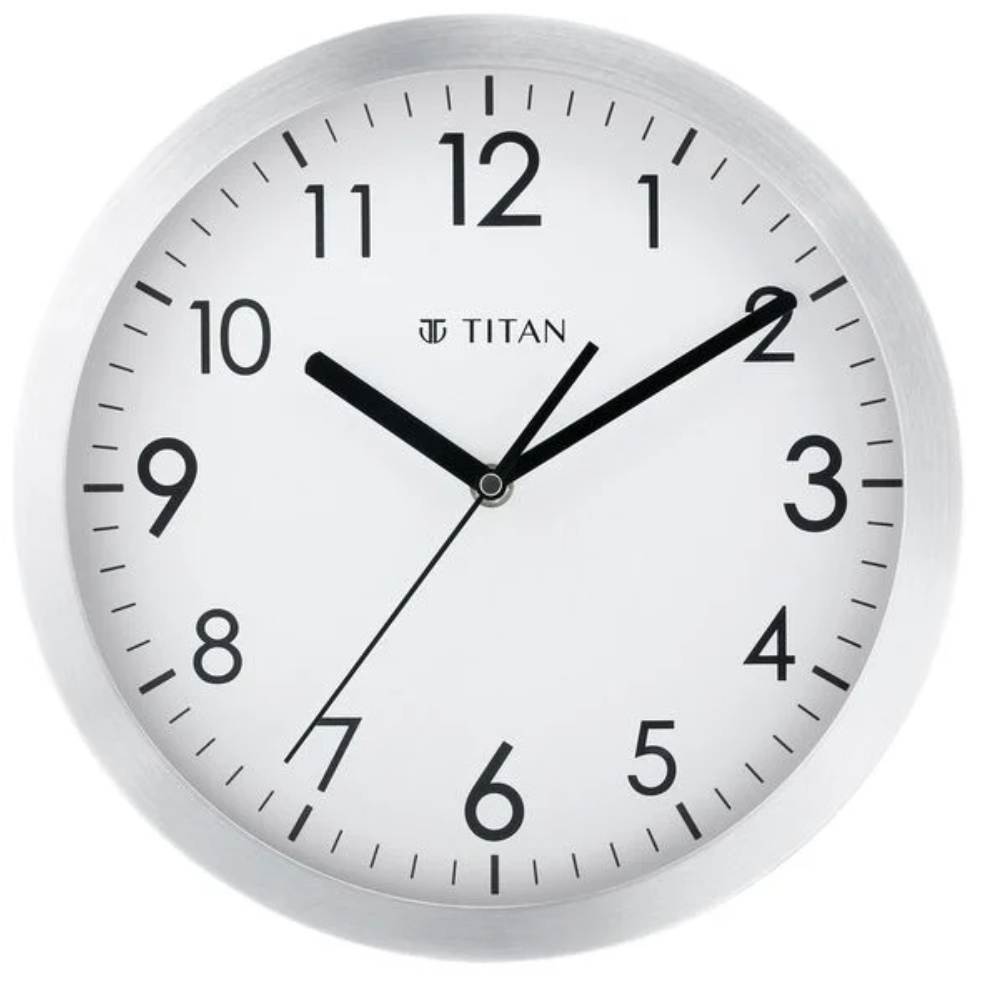 Titan Metallic White Dial Wall Clock NSW0006MA01A