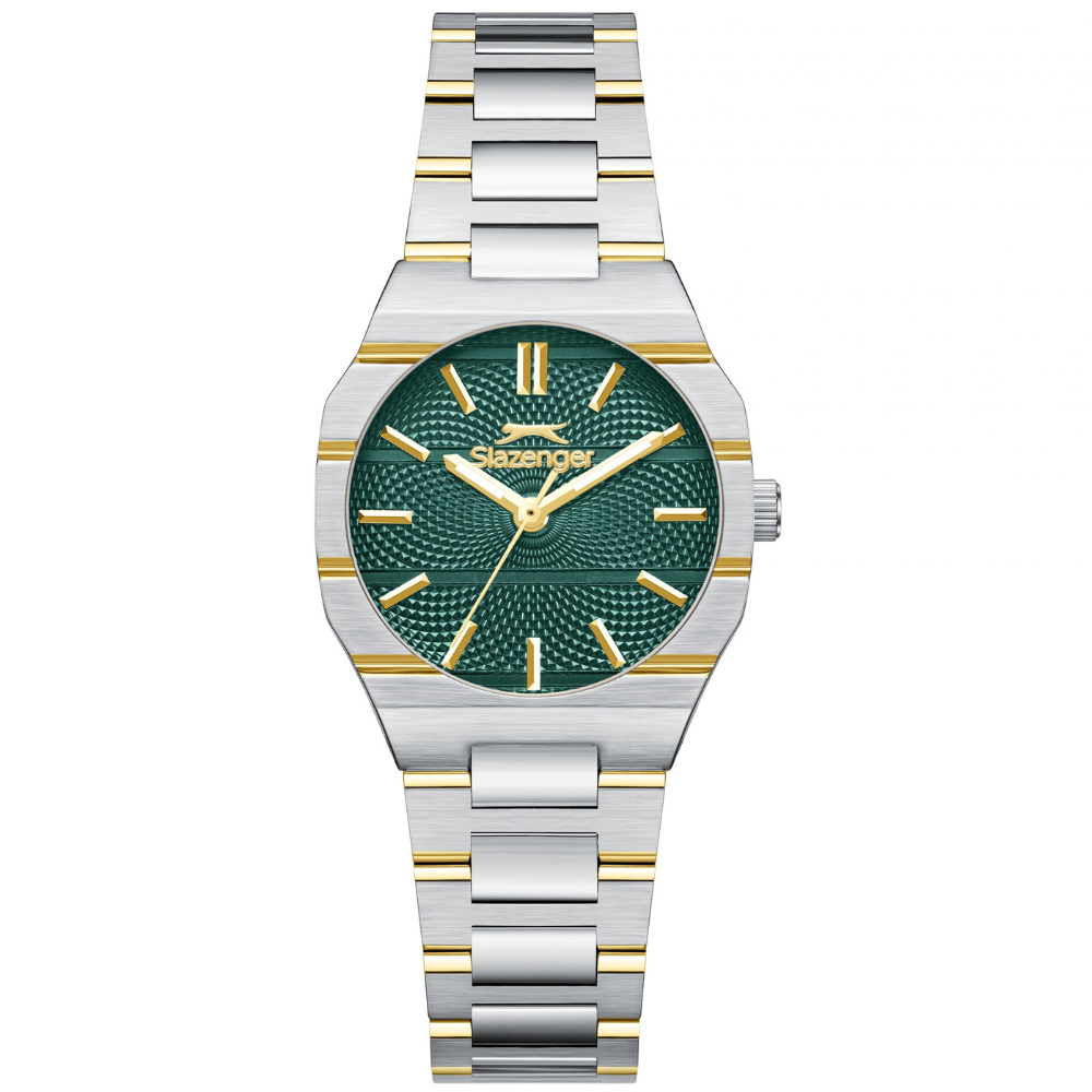Slazenger Dark Green Dial Gold-Silver Strap Women's Watch SL.09.2645.3.270