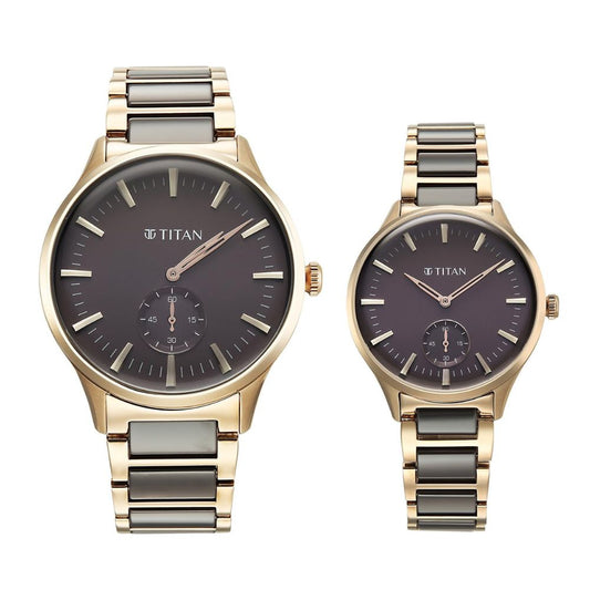 Titan Modern Bandhan Pair Grey Couples Watch 9401394213KD02