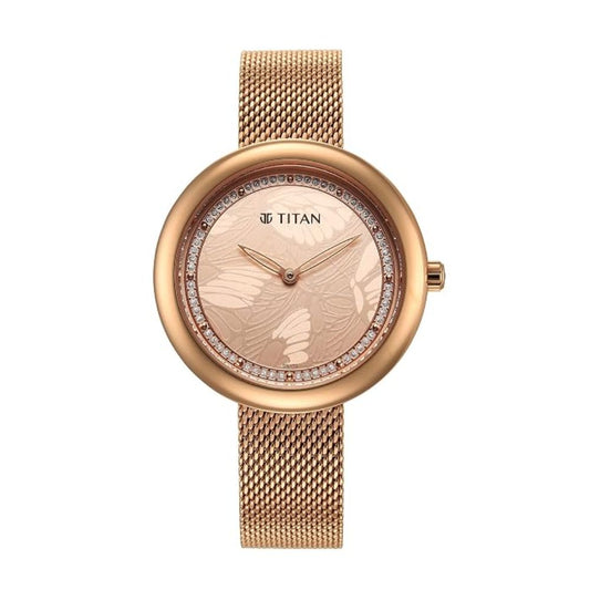 Titan Glitz Rose Gold Women's Watch 95210WM01