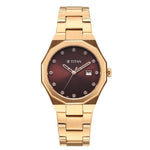 Titan Time Deluxe Brown Women's Watch 95376WM01