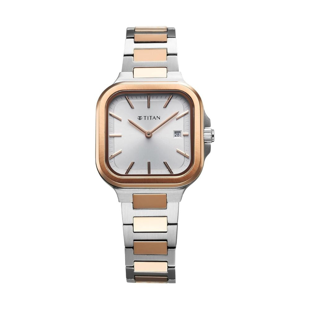 Titan Slim Square Silver Women's Watch 95291KM01