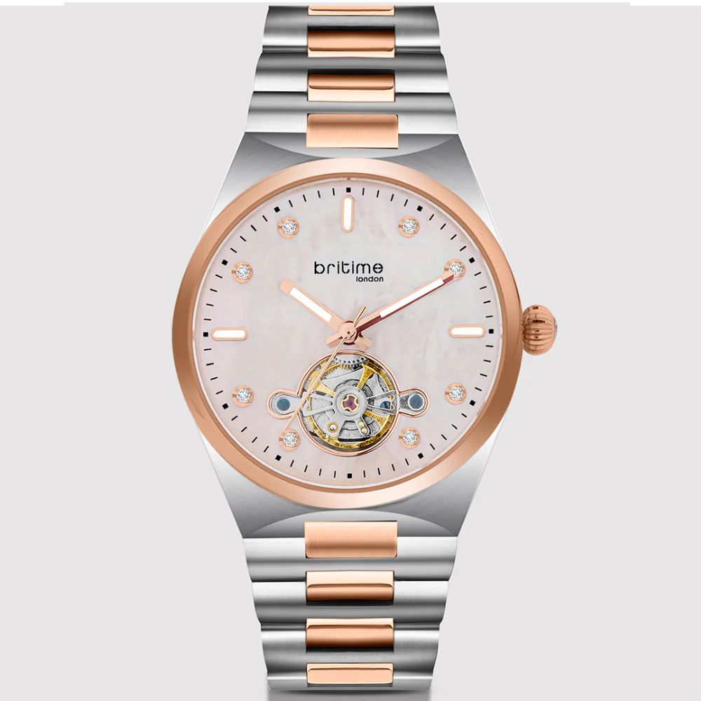 Britime Automatic Rose Gold & Silver Women's Watch 2567-M30305