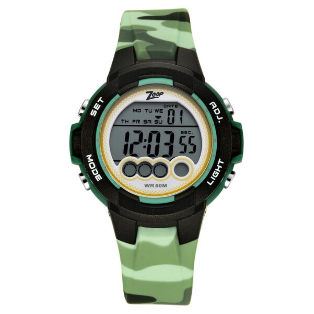 Zoop Camouflage Digital Watch Green Digital Dial Boys Kids 16019PP01