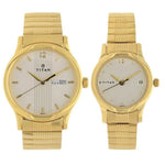 Titan Quartz White Couple Watch 15802490YM04