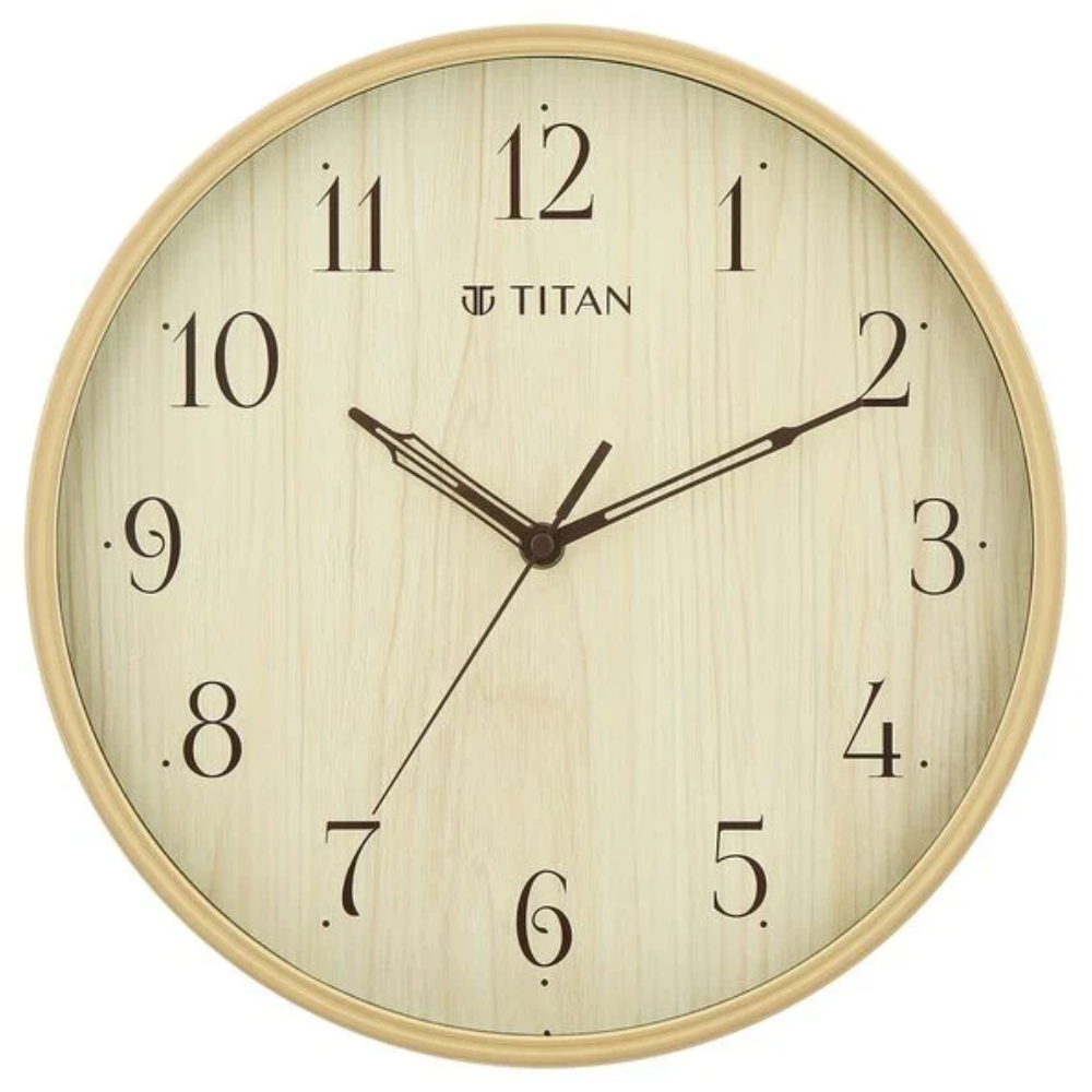 Titan Contemporary Light Brown Dial Wall Clock NSW0080PA01